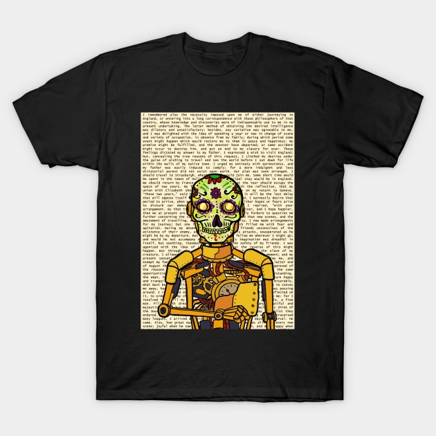 Explore NFT Character - Golden RobotMask with Mexican Eyes on TeePublic T-Shirt by Hashed Art